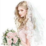 A bride holding a stunning pink and peach floral bouquet with greenery accents