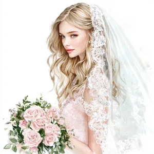 A bride holding a stunning pink and peach floral bouquet with greenery accents