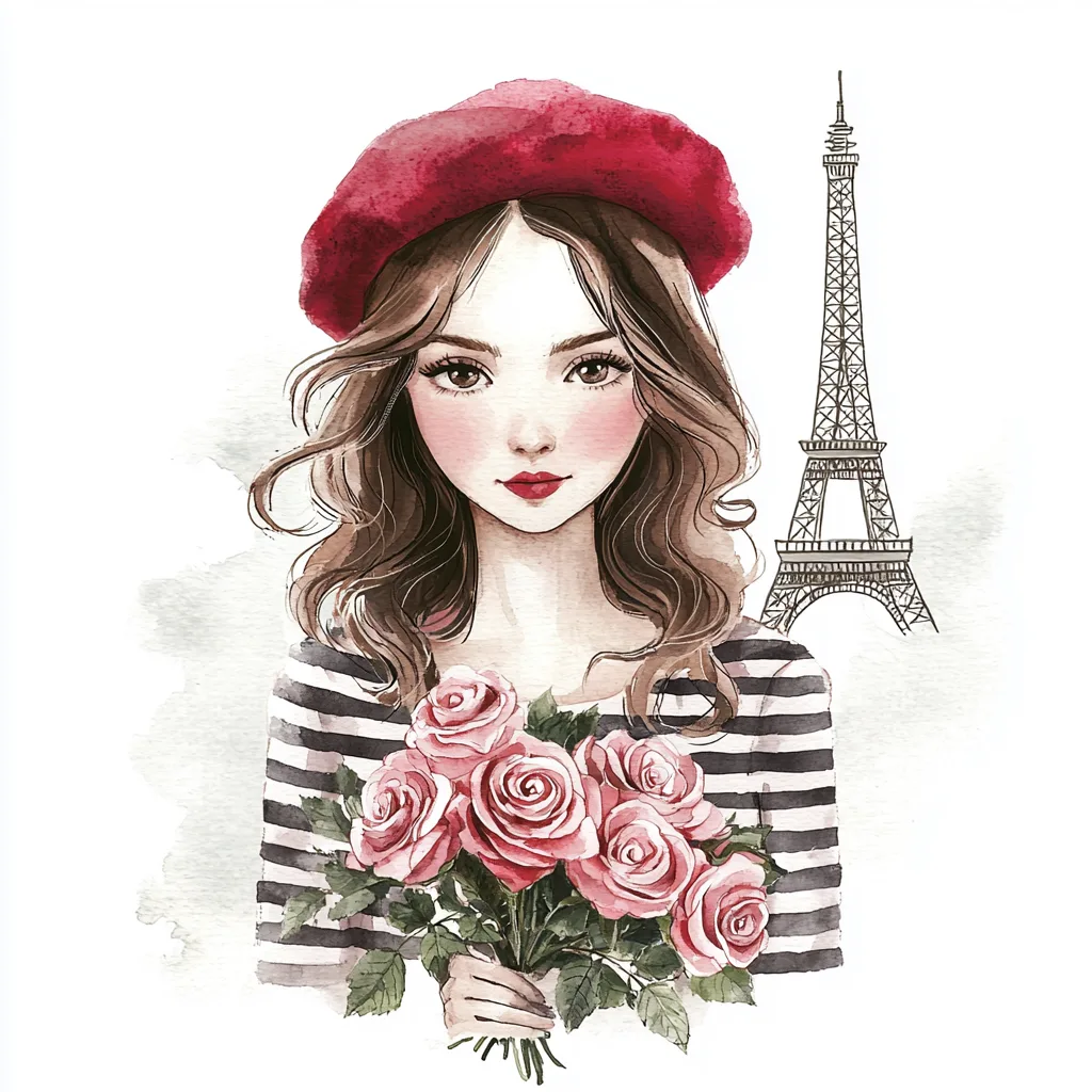 A couple sharing a romantic kiss in front of the Eiffel Tower surrounded by blooming cherry blossoms