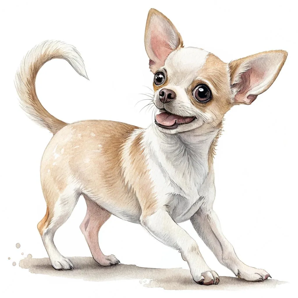 An adorable Chihuahua peeks out from a bouquet of pink and yellow flowers